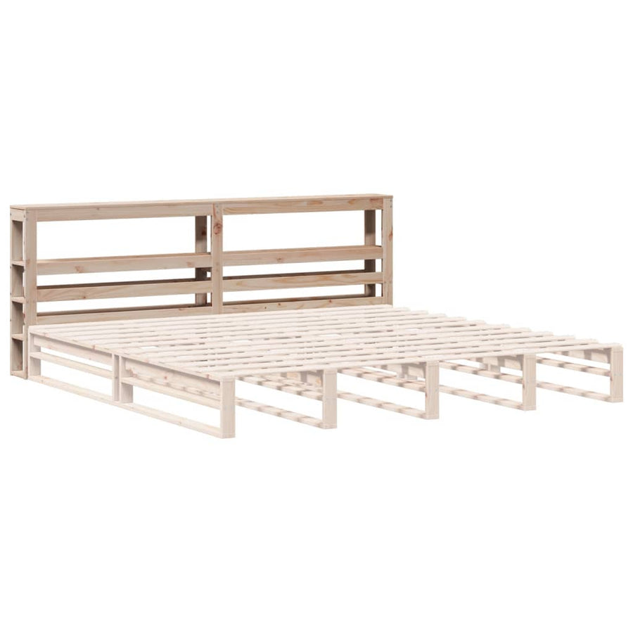Hoofdbord met schappen 180 cm massief grenenhout