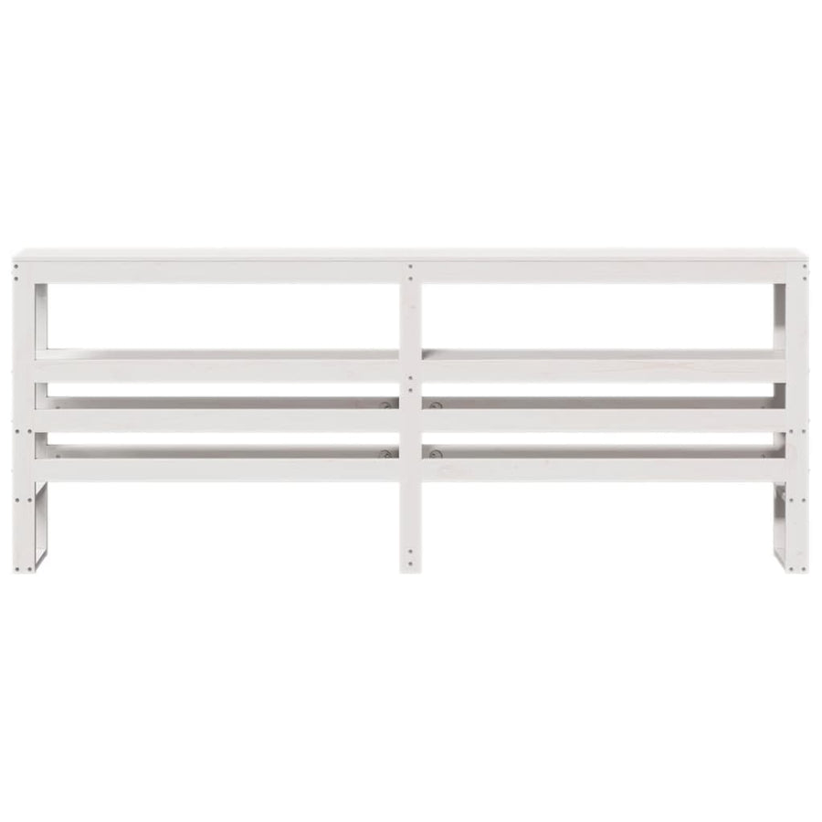 Hoofdbord met schappen 180 cm massief grenenhout wit