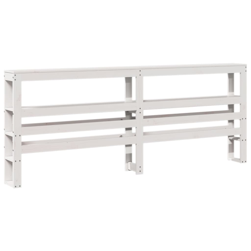 Hoofdbord met schappen 180 cm massief grenenhout wit