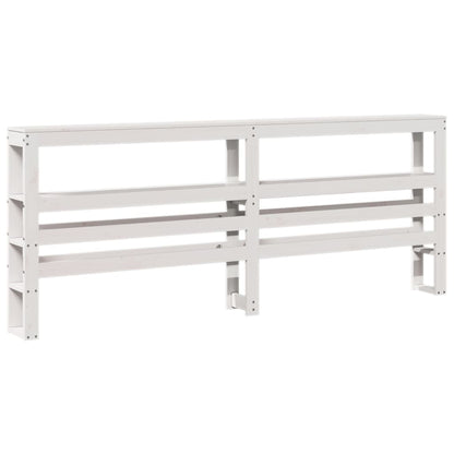 Hoofdbord met schappen 180 cm massief grenenhout wit