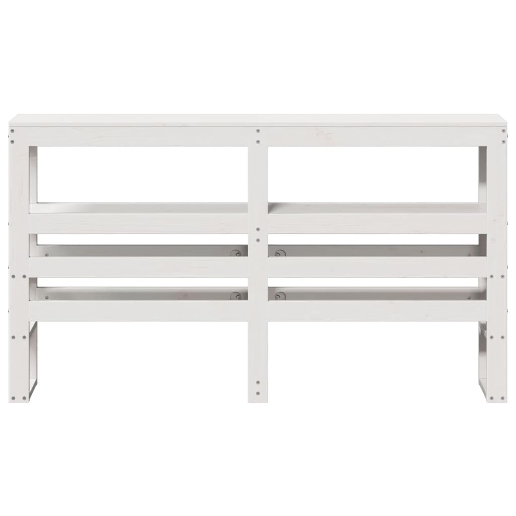 Hoofdbord met schappen 160 cm massief grenenhout wit