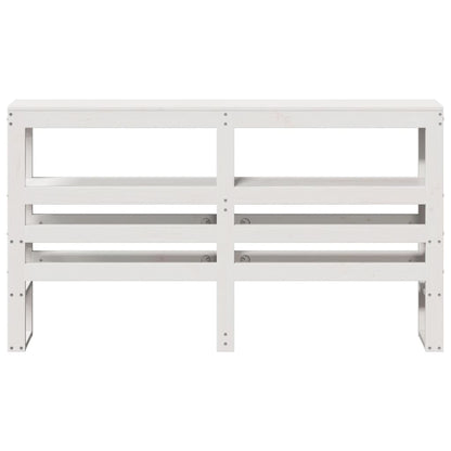 Hoofdbord met schappen 160 cm massief grenenhout wit