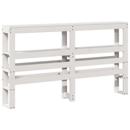Hoofdbord met schappen 160 cm massief grenenhout wit