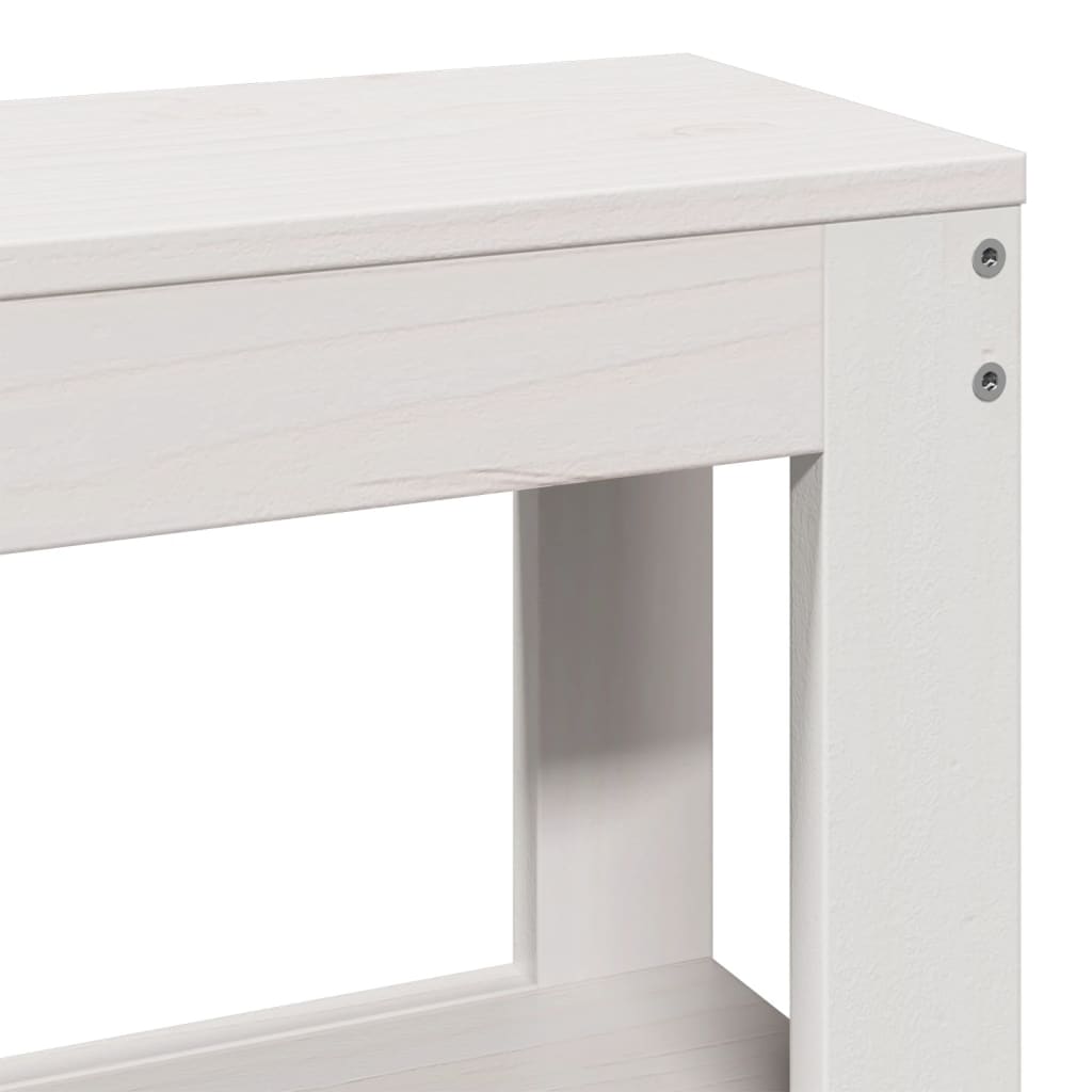 Hoofdbord met schappen 160 cm massief grenenhout wit