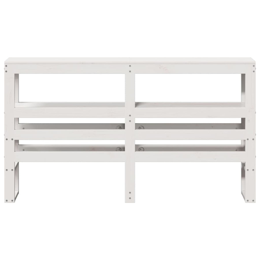 Hoofdbord met schappen 150 cm massief grenenhout wit