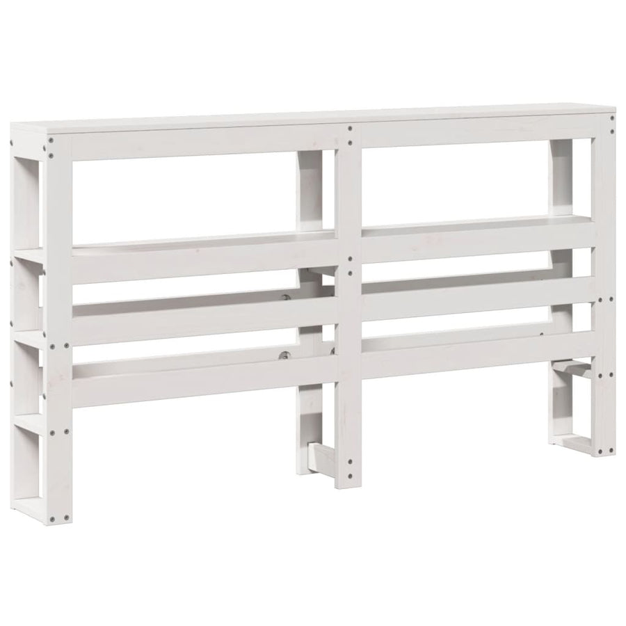 Hoofdbord met schappen 150 cm massief grenenhout wit