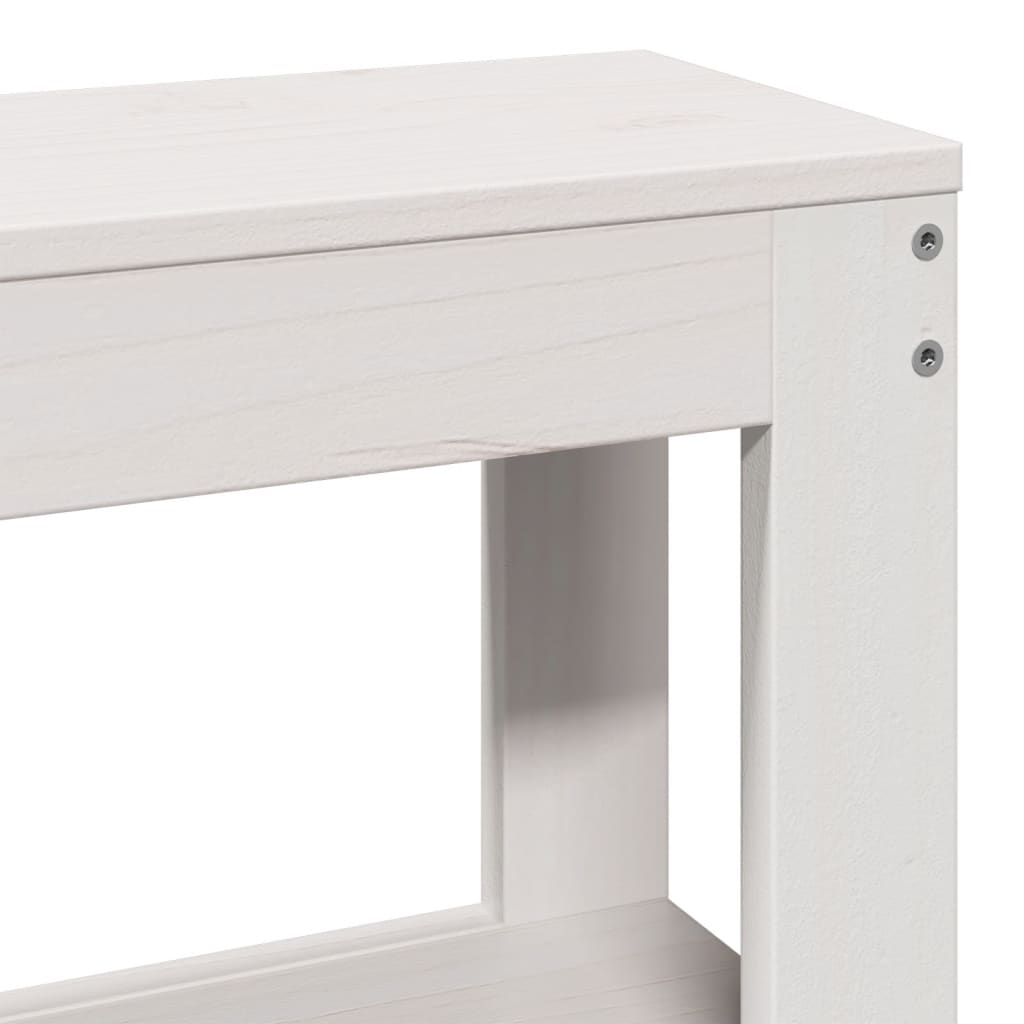 Hoofdbord met schappen 150 cm massief grenenhout wit