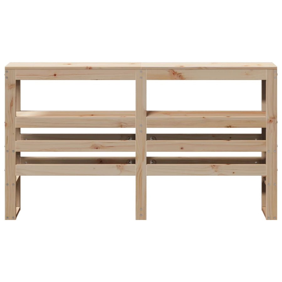 Hoofdbord met schappen 140 cm massief grenenhout