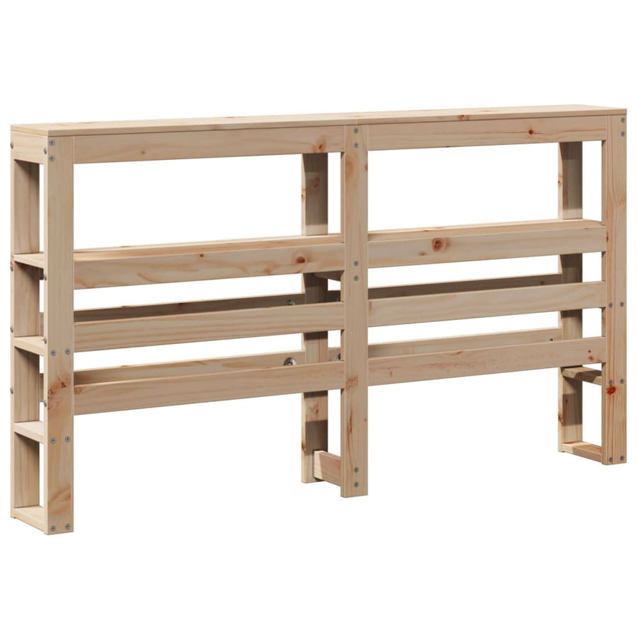 Hoofdbord met schappen 140 cm massief grenenhout