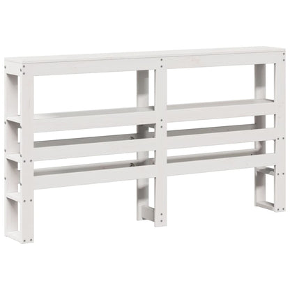 Hoofdbord met schappen 140 cm massief grenenhout wit