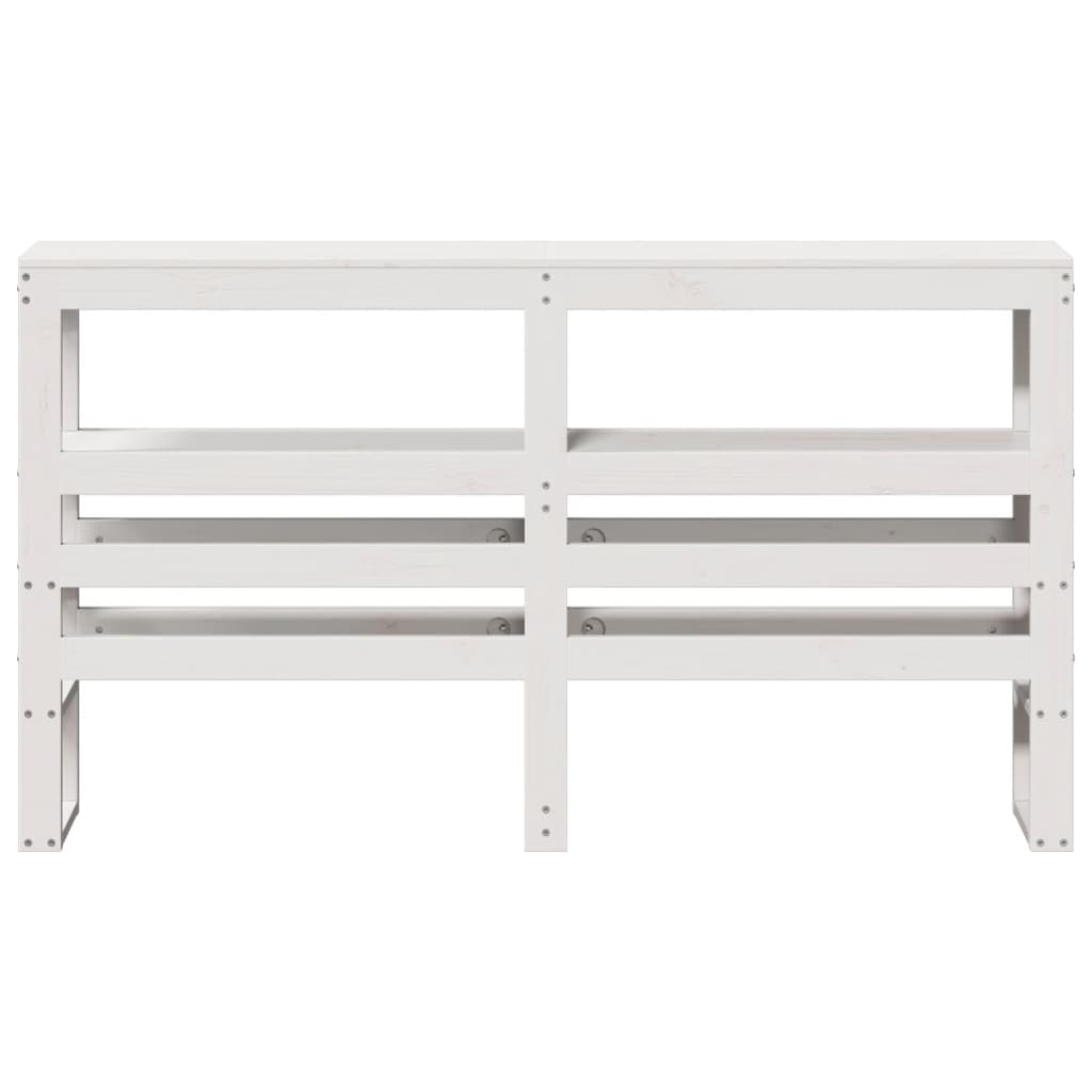 Hoofdbord met schappen 140 cm massief grenenhout wit
