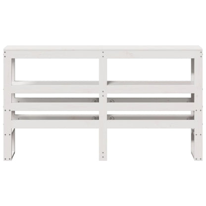 Hoofdbord met schappen 140 cm massief grenenhout wit