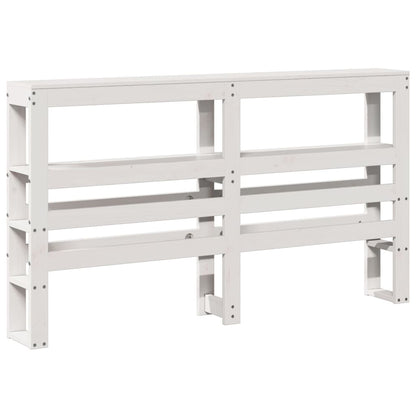 Hoofdbord met schappen 140 cm massief grenenhout wit