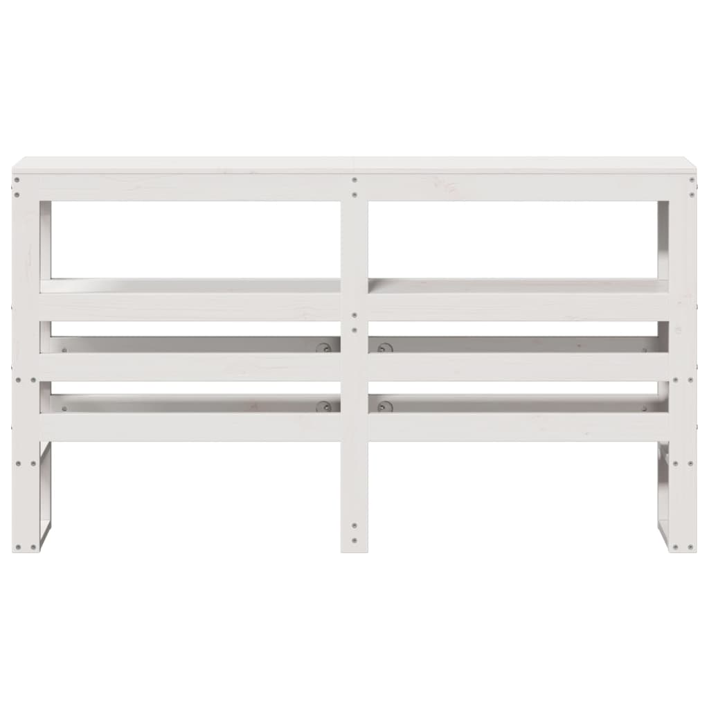 Hoofdbord met schappen 135 cm massief grenenhout wit