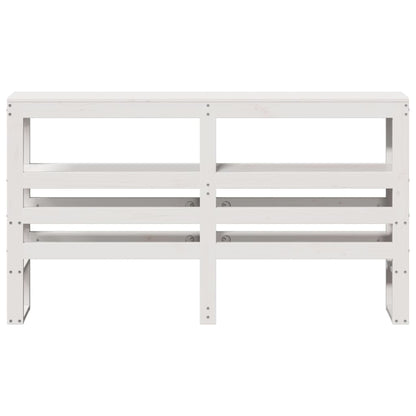 Hoofdbord met schappen 135 cm massief grenenhout wit