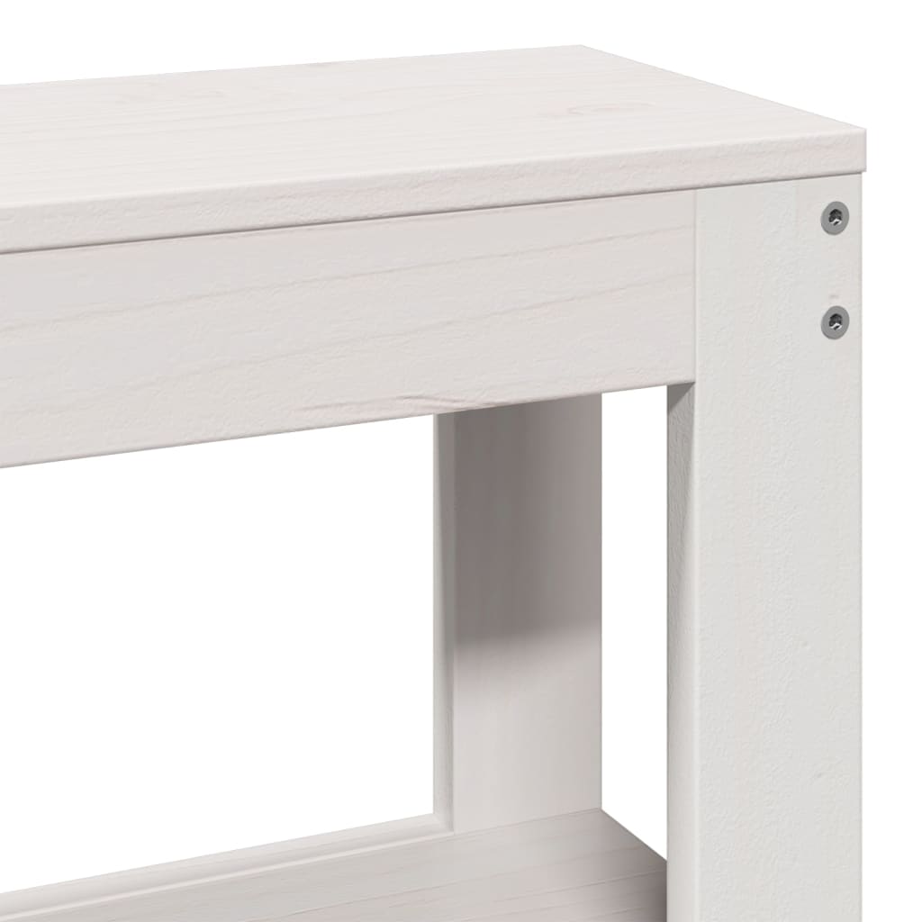 Hoofdbord met schappen 135 cm massief grenenhout wit