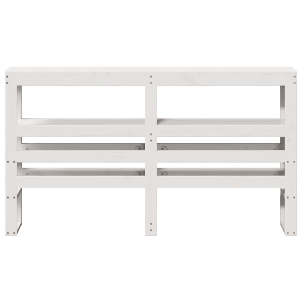 Hoofdbord met schappen 120 cm massief grenenhout wit