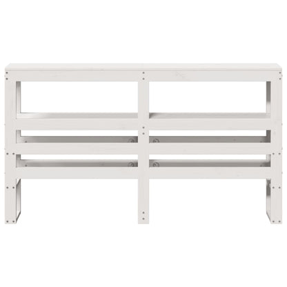Hoofdbord met schappen 120 cm massief grenenhout wit