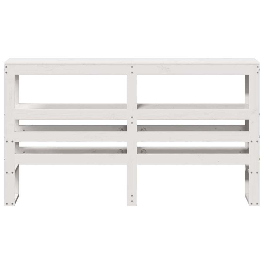 Hoofdbord met schappen 120 cm massief grenenhout wit