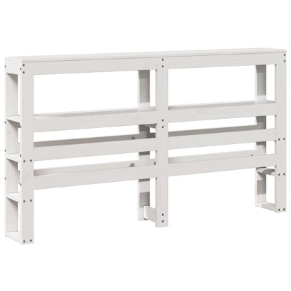 Hoofdbord met schappen 120 cm massief grenenhout wit