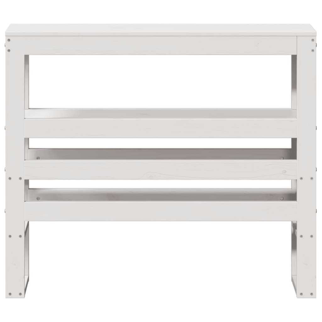 Hoofdbord Met Schappen 90 Cm Massief Grenenhout 96 x 19 x 82 cm Wit