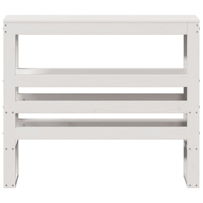 Hoofdbord Met Schappen 90 Cm Massief Grenenhout 96 x 19 x 82 cm Wit