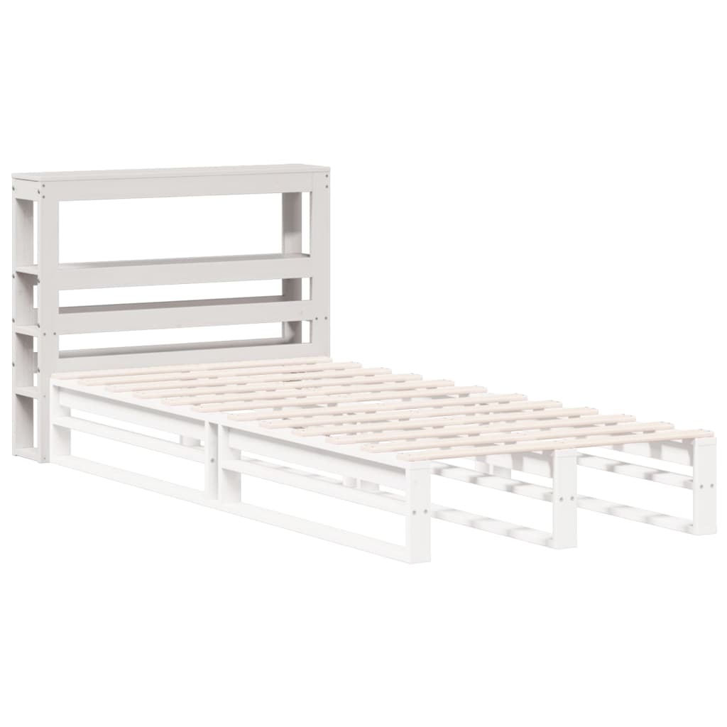 Hoofdbord Met Schappen 90 Cm Massief Grenenhout 96 x 19 x 82 cm Wit