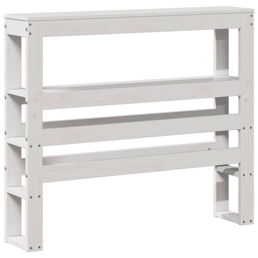 Hoofdbord met schappen 90 cm massief grenenhout wit