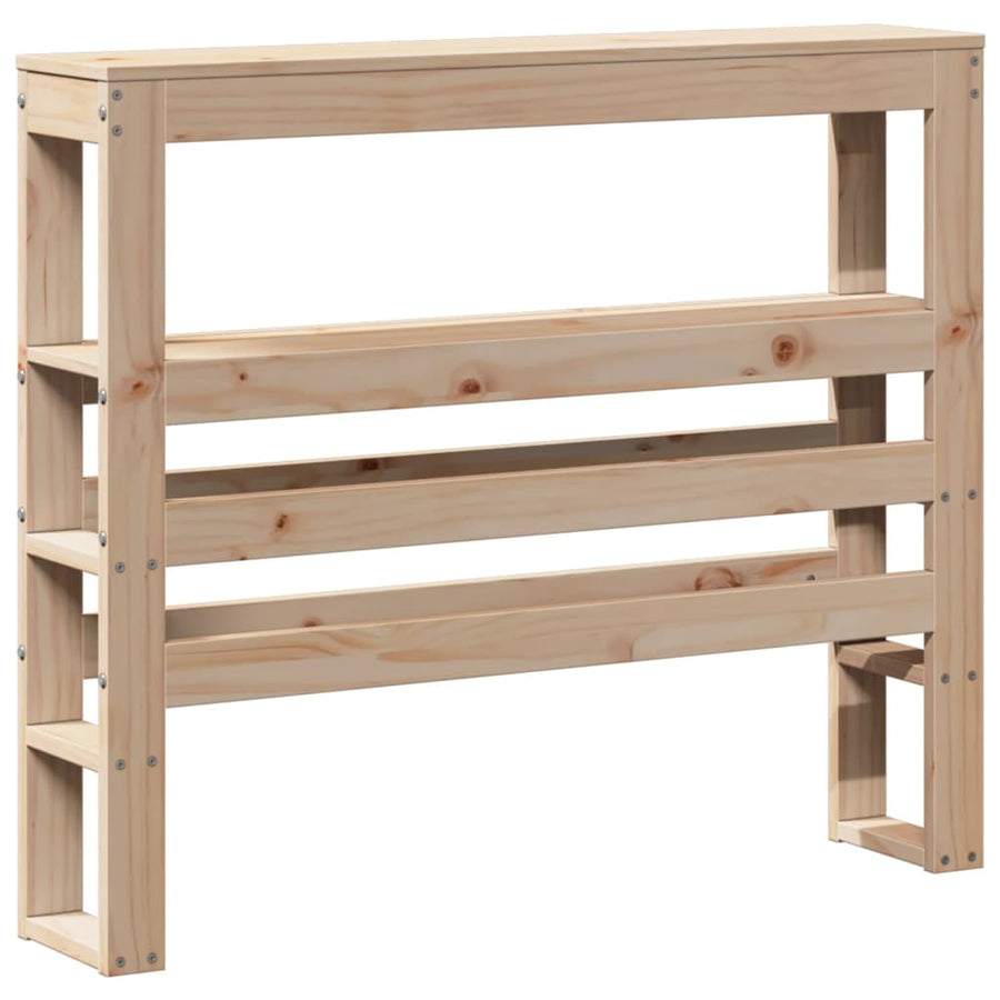 Hoofdbord met schappen 75 cm massief grenenhout