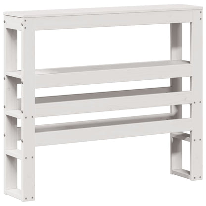 Hoofdbord met schappen 75 cm massief grenenhout wit