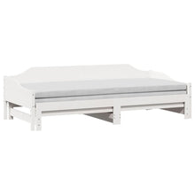 Slaapbank met onderschuifbed 90x200 cm massief grenenhout wit