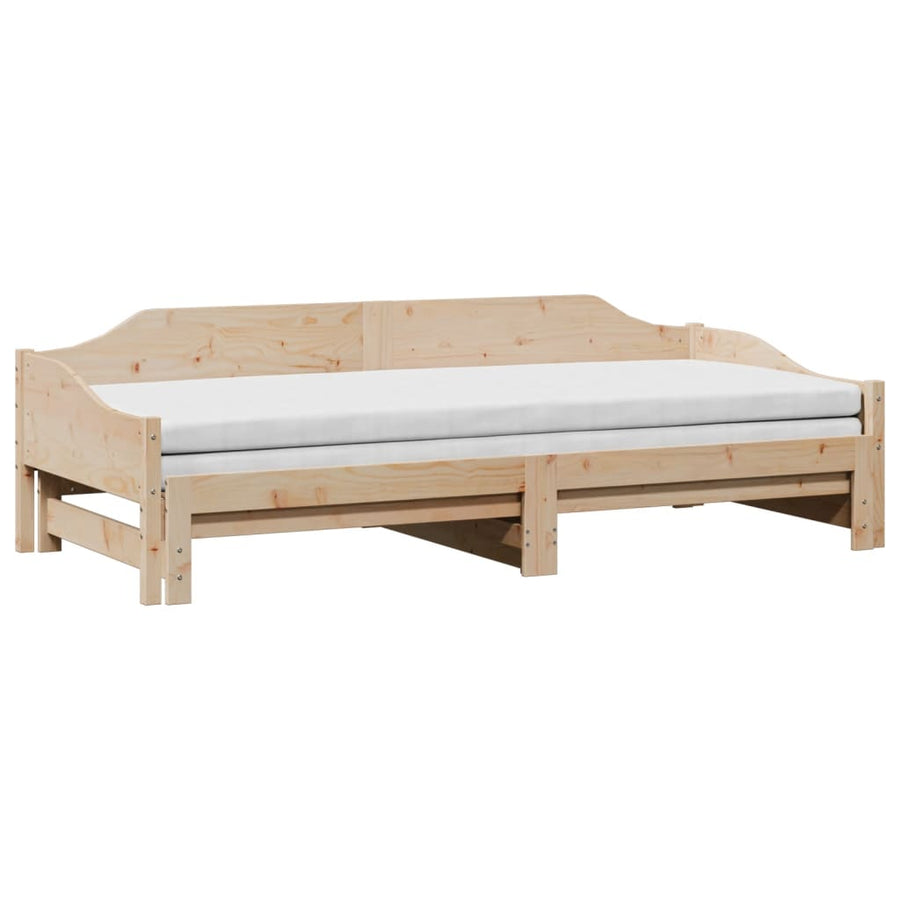 Slaapbank met onderschuifbed 90x190 cm massief grenenhout