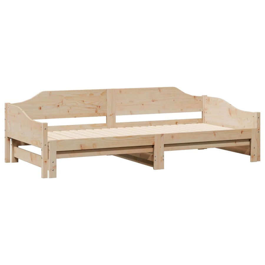 Slaapbank met onderschuifbed 90x190 cm massief grenenhout