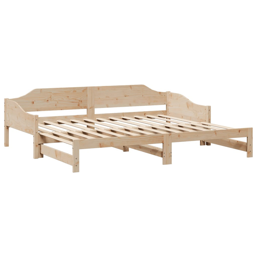 Slaapbank met onderschuifbed 90x190 cm massief grenenhout