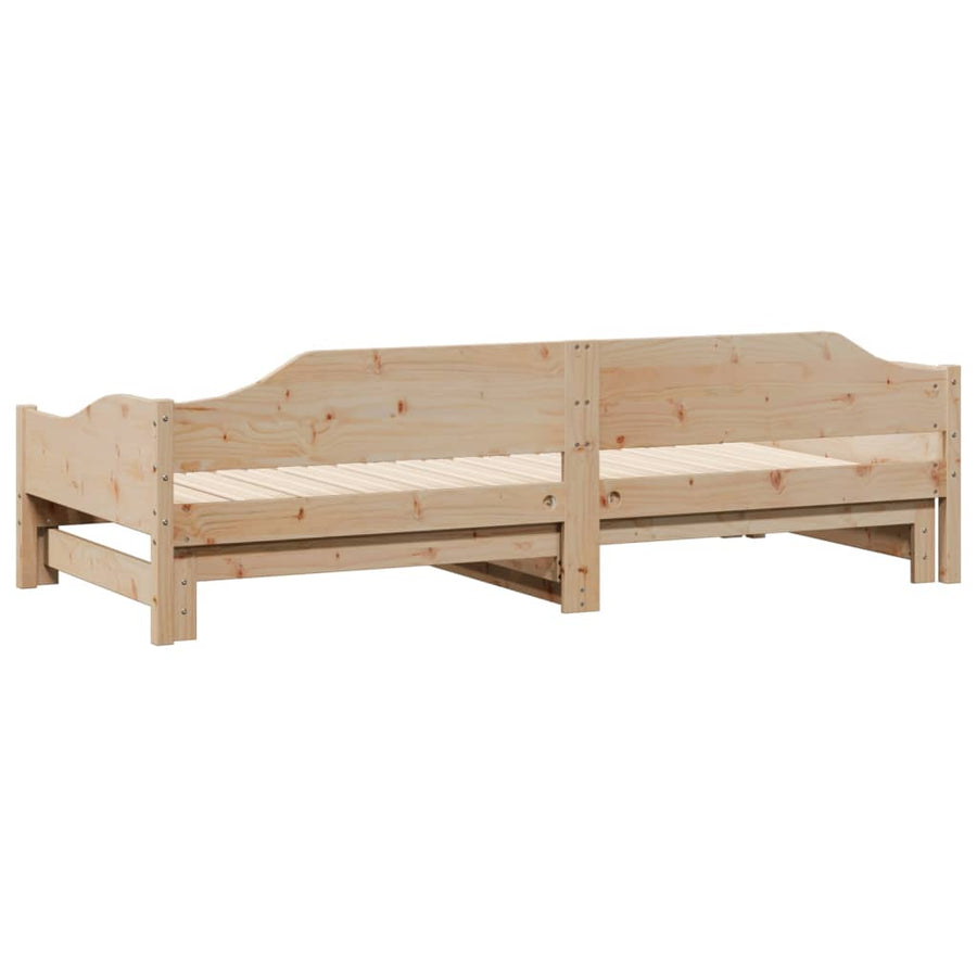 Slaapbank met onderschuifbed 90x190 cm massief grenenhout