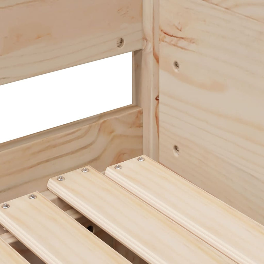 Slaapbank met onderschuifbed 90x190 cm massief grenenhout