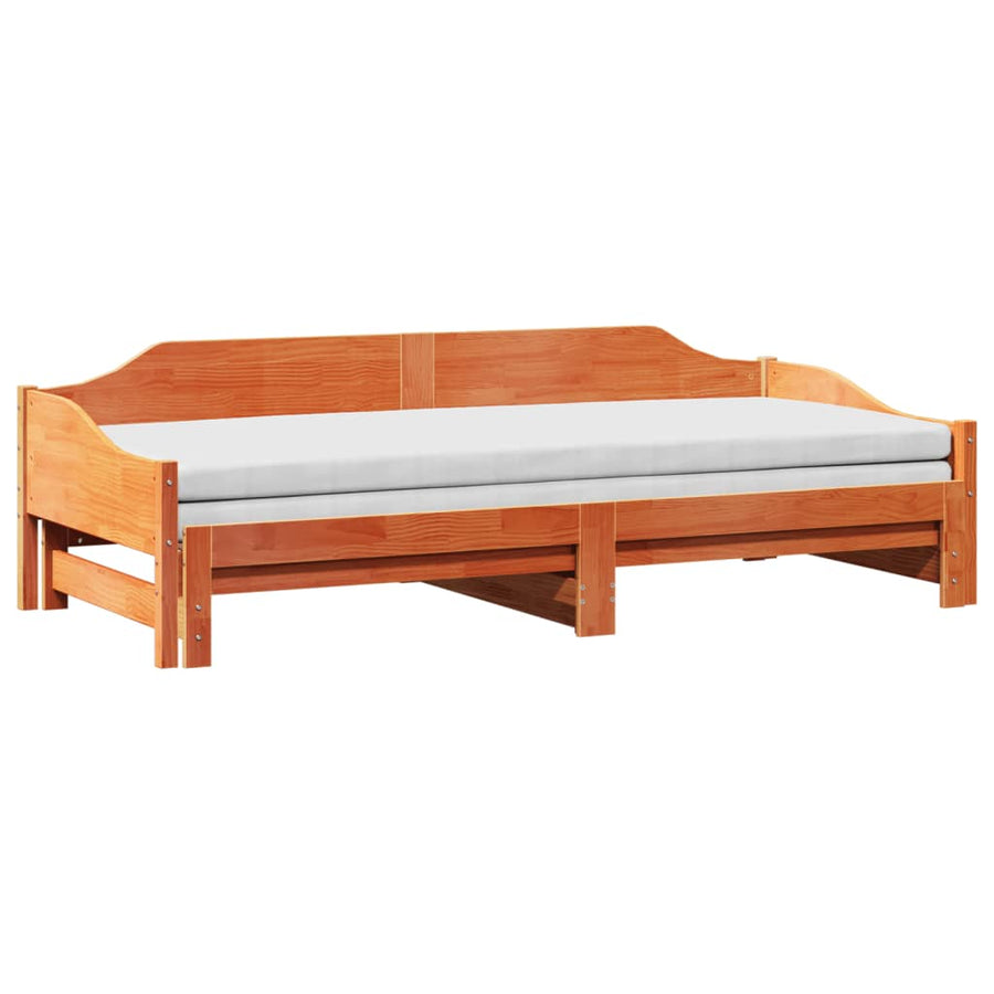 Slaapbank met onderschuifbed 90x190 cm massief grenenhout