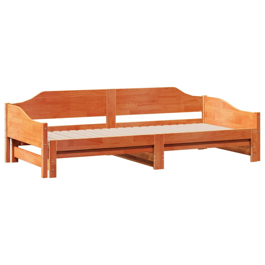 Slaapbank met onderschuifbed 90x190 cm massief grenenhout