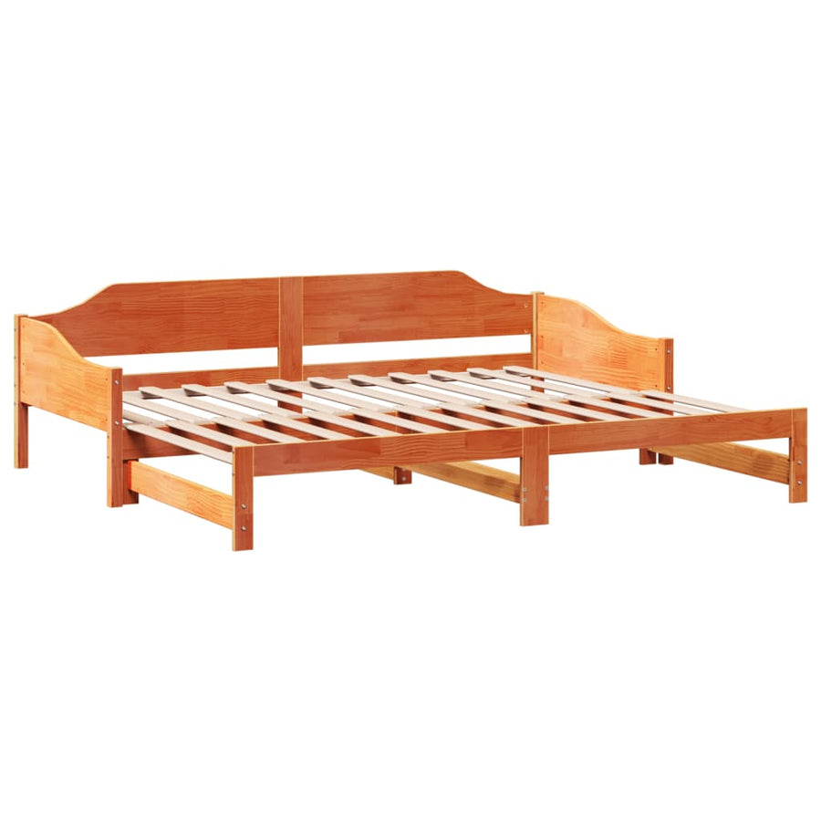 Slaapbank met onderschuifbed 90x190 cm massief grenenhout