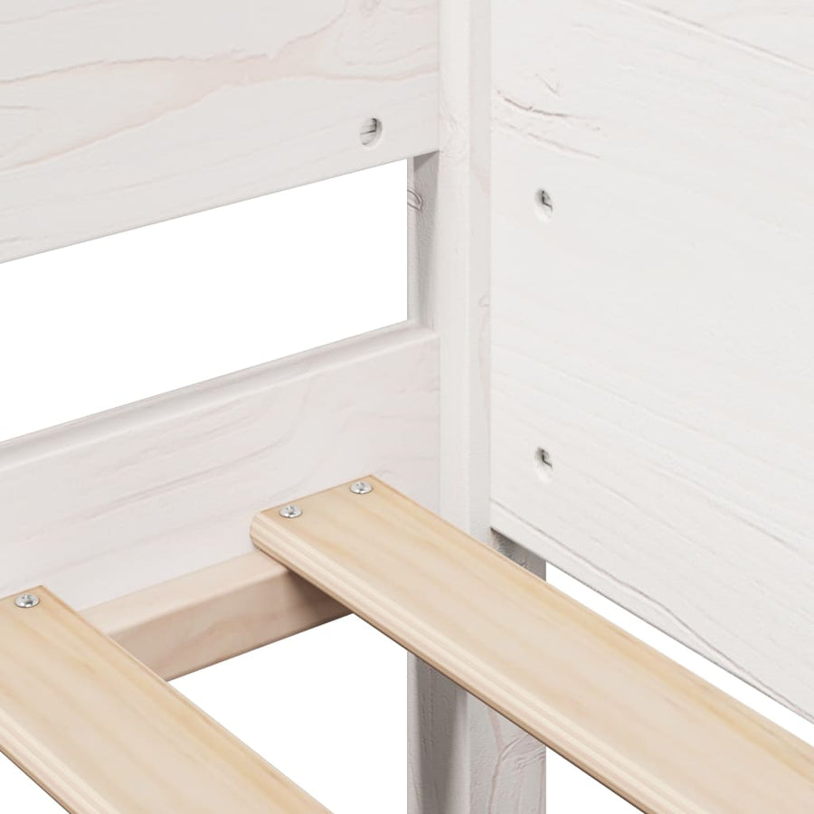 Bedframe zonder matras massief grenenhout wit 80x200 cm