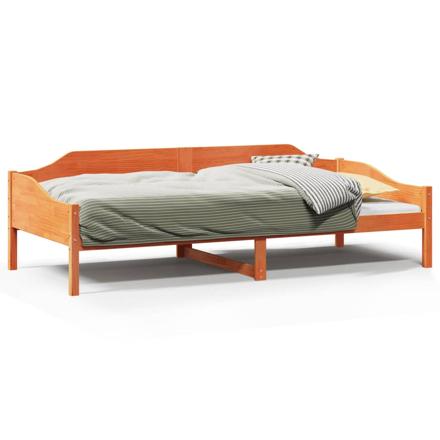 Bedframe zonder matras massief grenenhout wasbruin 80x200 cm