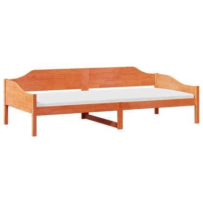 Bedframe zonder matras massief grenenhout wasbruin 80x200 cm