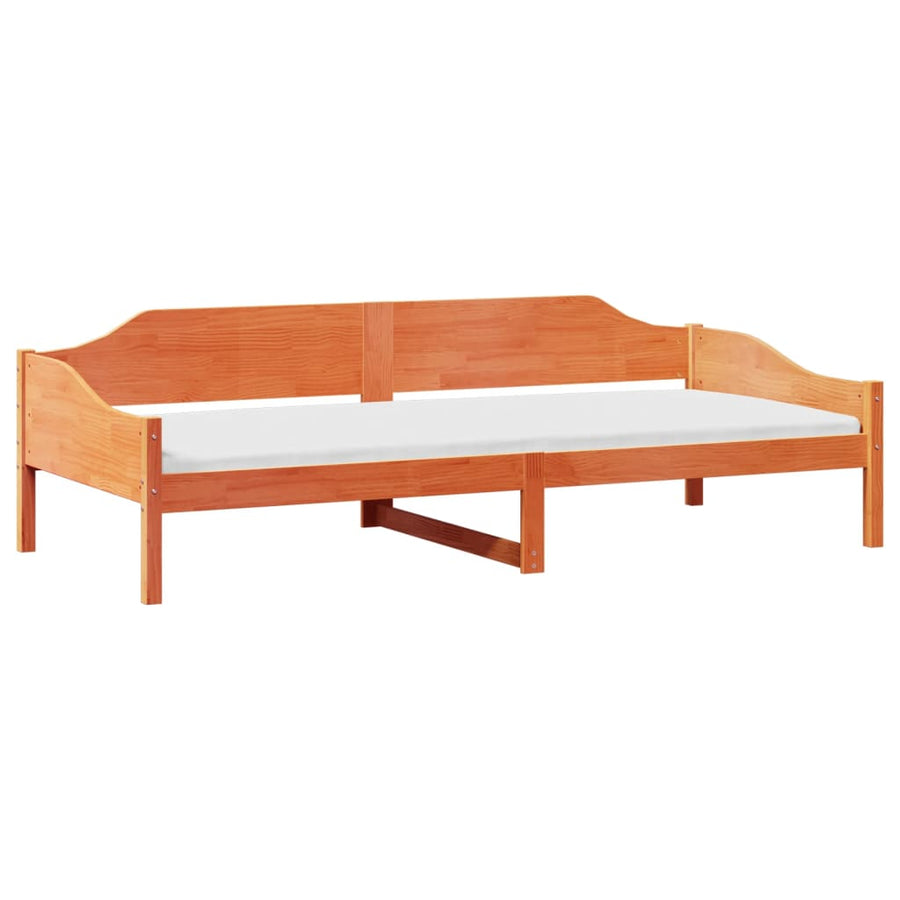 Bedframe zonder matras massief grenenhout wasbruin 80x200 cm