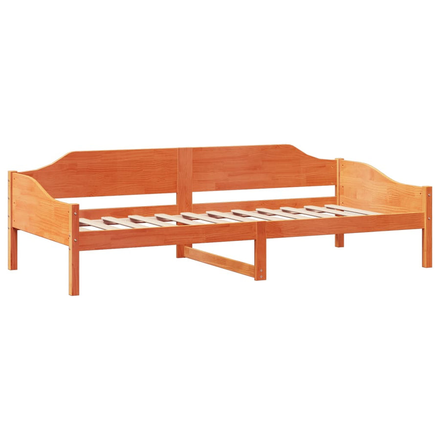 Bedframe zonder matras massief grenenhout wasbruin 80x200 cm