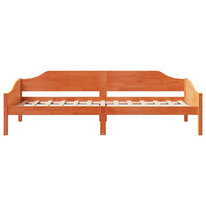 Bedframe zonder matras massief grenenhout wasbruin 80x200 cm