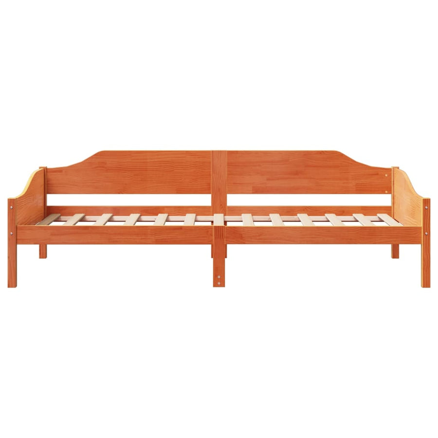 Bedframe zonder matras massief grenenhout wasbruin 80x200 cm