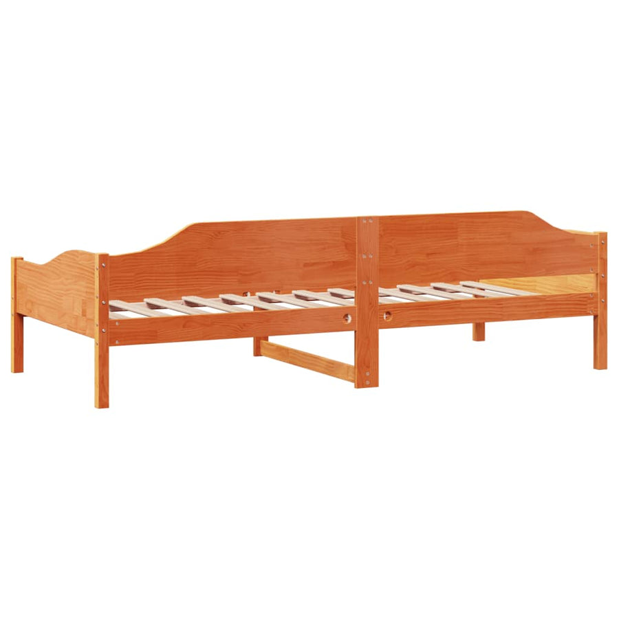 Bedframe zonder matras massief grenenhout wasbruin 80x200 cm