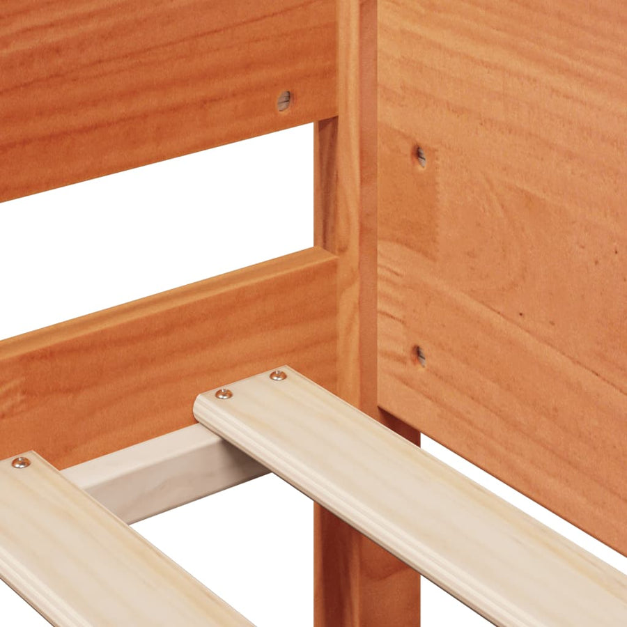 Bedframe zonder matras massief grenenhout wasbruin 80x200 cm