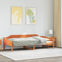 Bedframe zonder matras massief grenenhout wasbruin 80x200 cm