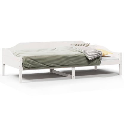 Bedframe zonder matras massief grenenhout wit 90x200 cm